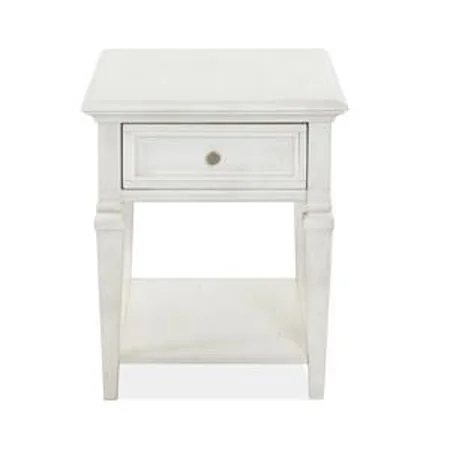 Transitional Farmhouse Rectangular End Table